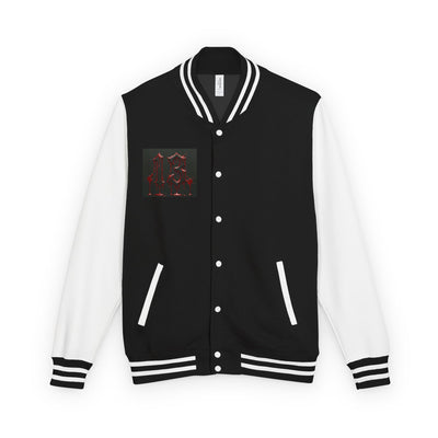 Letterman Gothic 13 Red Metal Patch Varsity Jacket