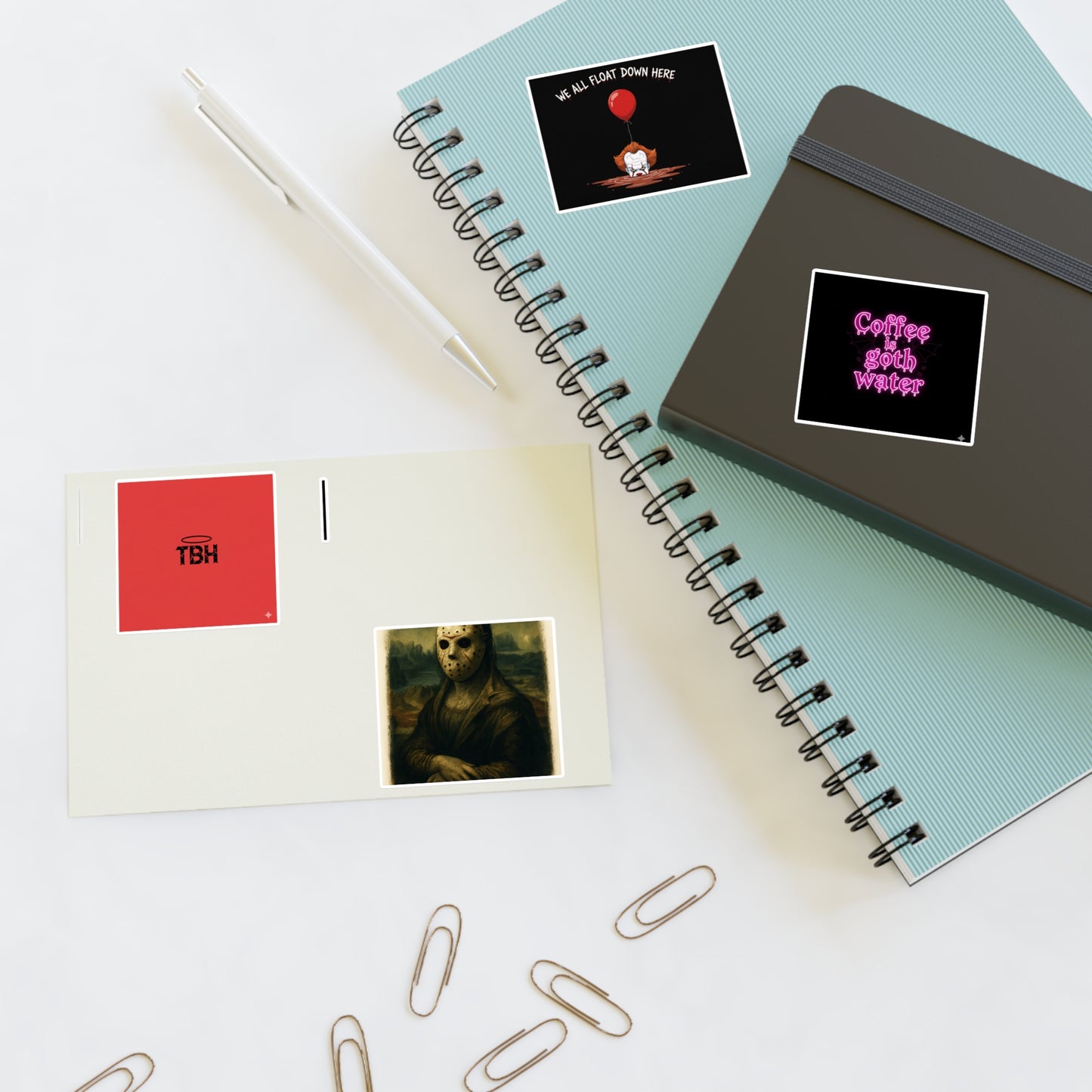 Horror Sticker Sheet Set - Coffee is Goth Water