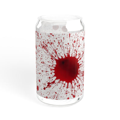 Blood Splash Sipper Glass - 16oz with Bamboo Lid