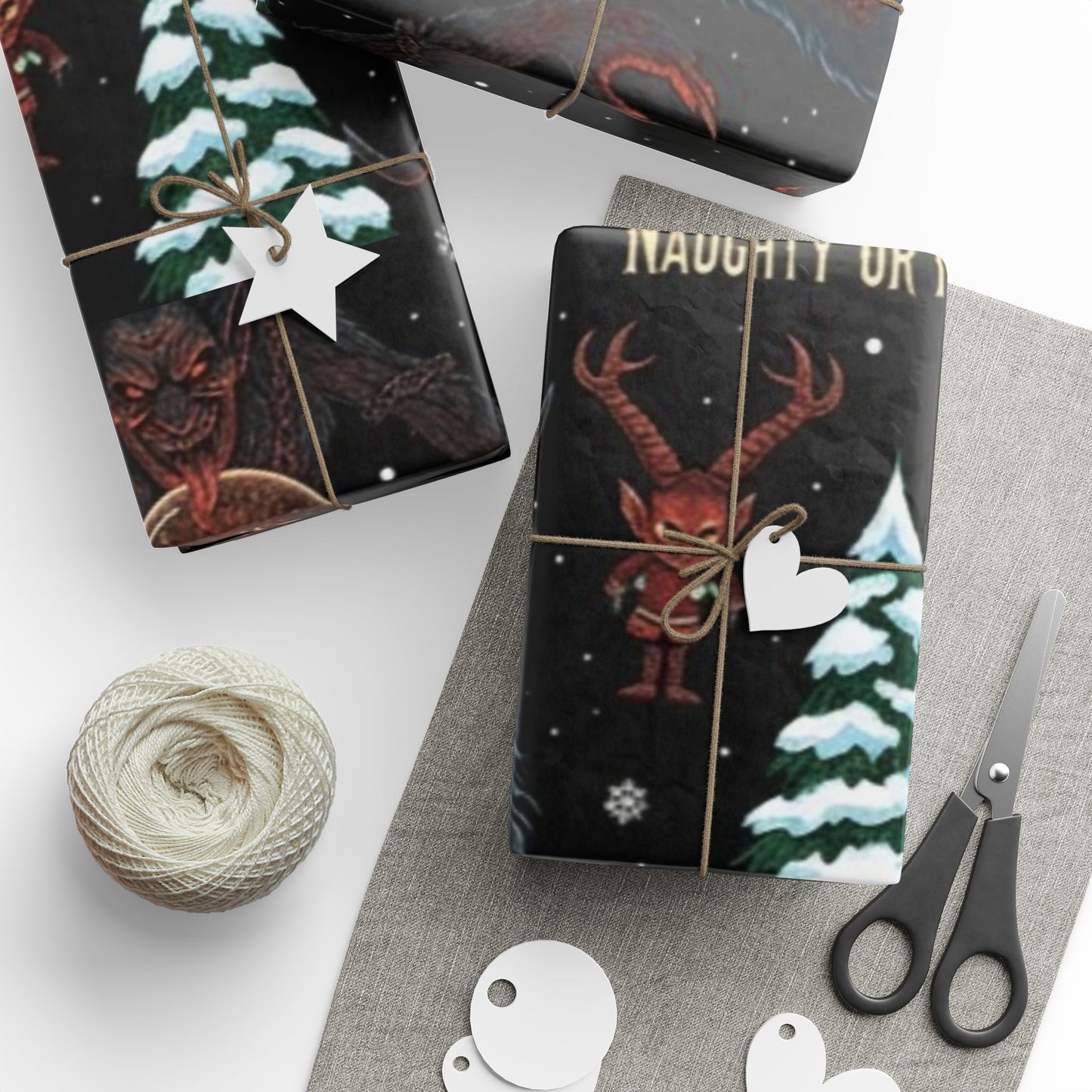 Krampus "Naughty or Nice" Wrapping Paper Roll