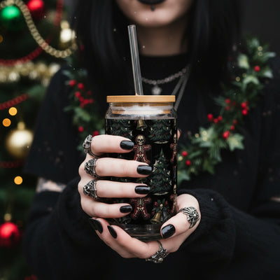 Skeleton Baker's Yule 16oz Christmas Sipper Glass