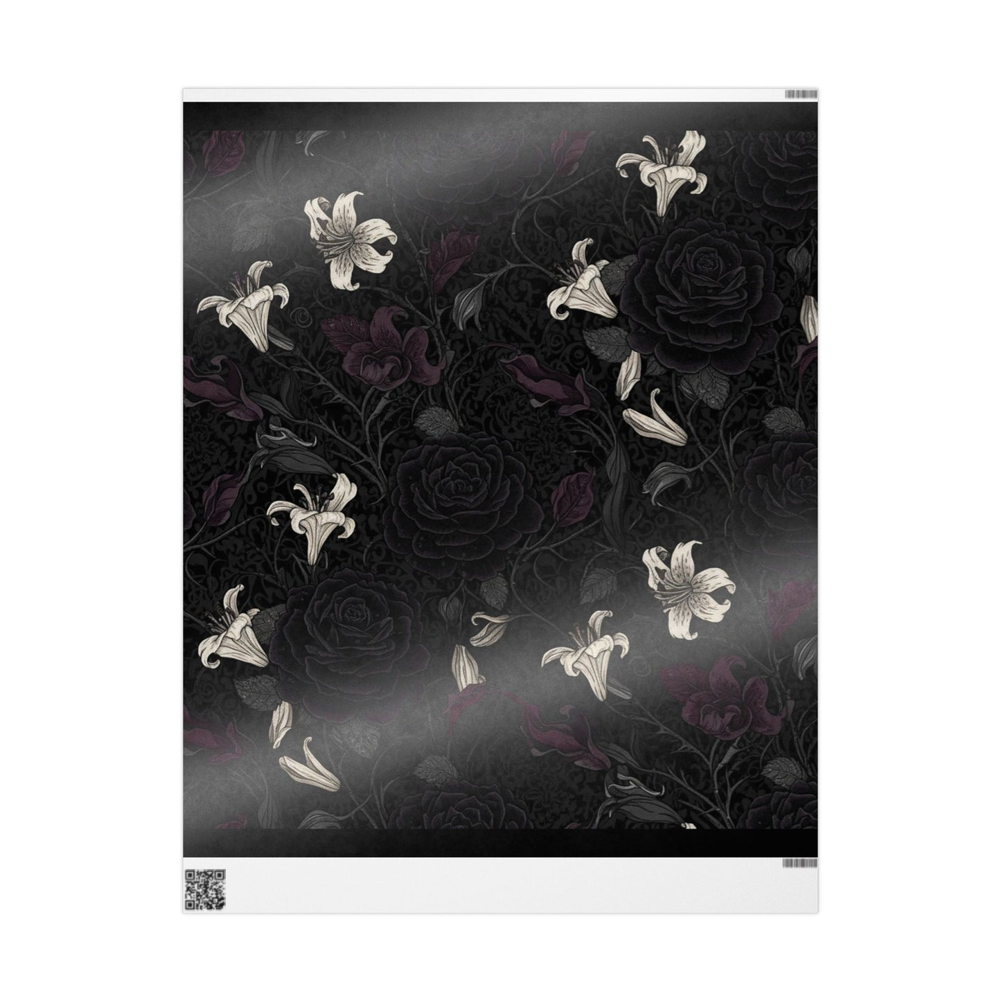 Floral Noir Wrapping Paper Roll