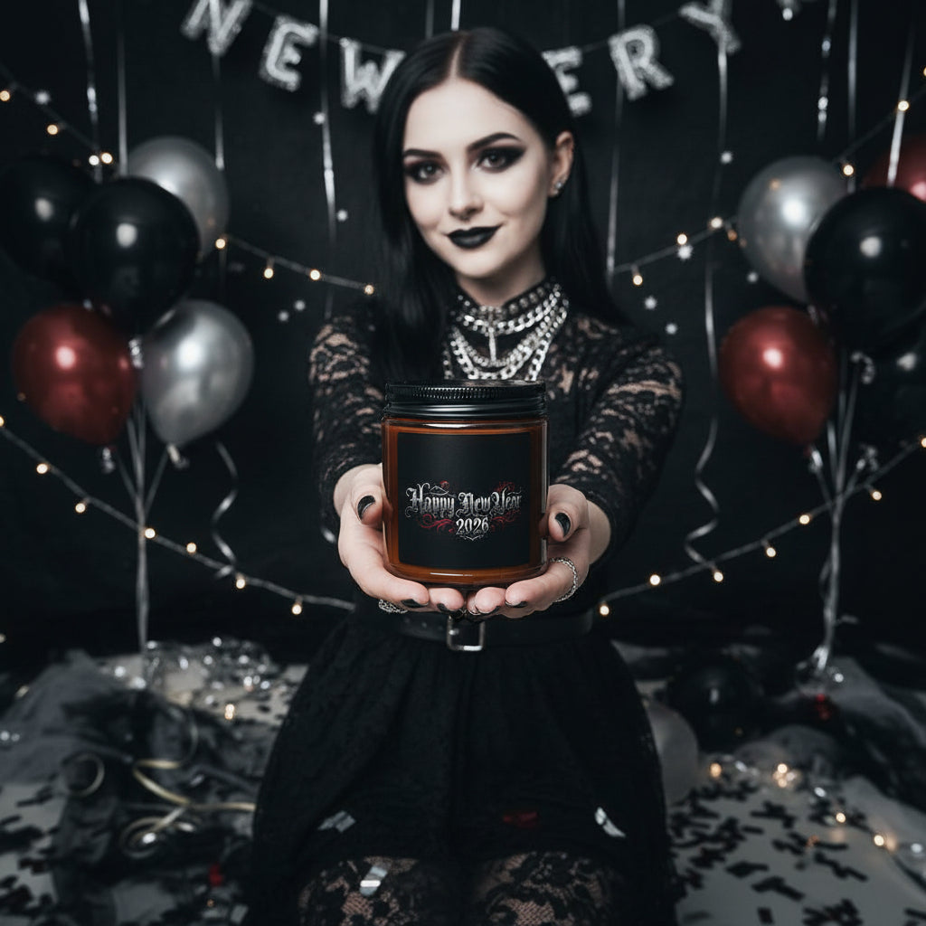 New Year 2026 Scented Soy Candle  Amber Jar