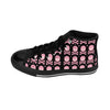 Women's High-Top Sneakers with Pink Skull Design