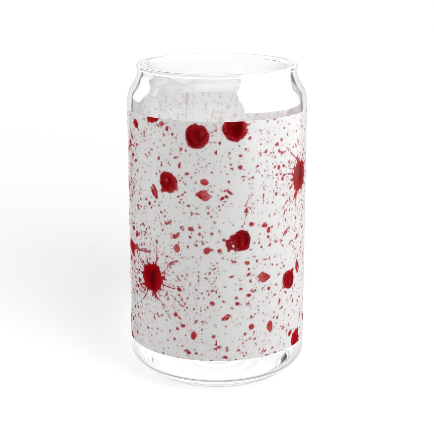 Blood Splash Sipper Glass - 16oz with Bamboo Lid