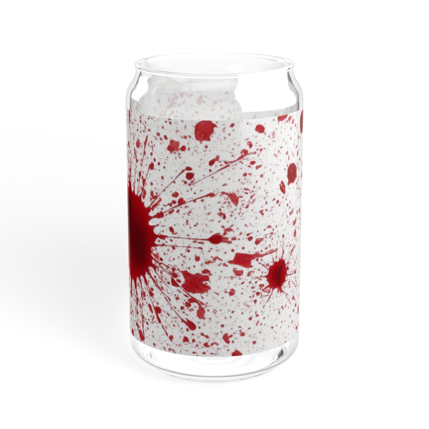 Blood Splash Sipper Glass - 16oz with Bamboo Lid