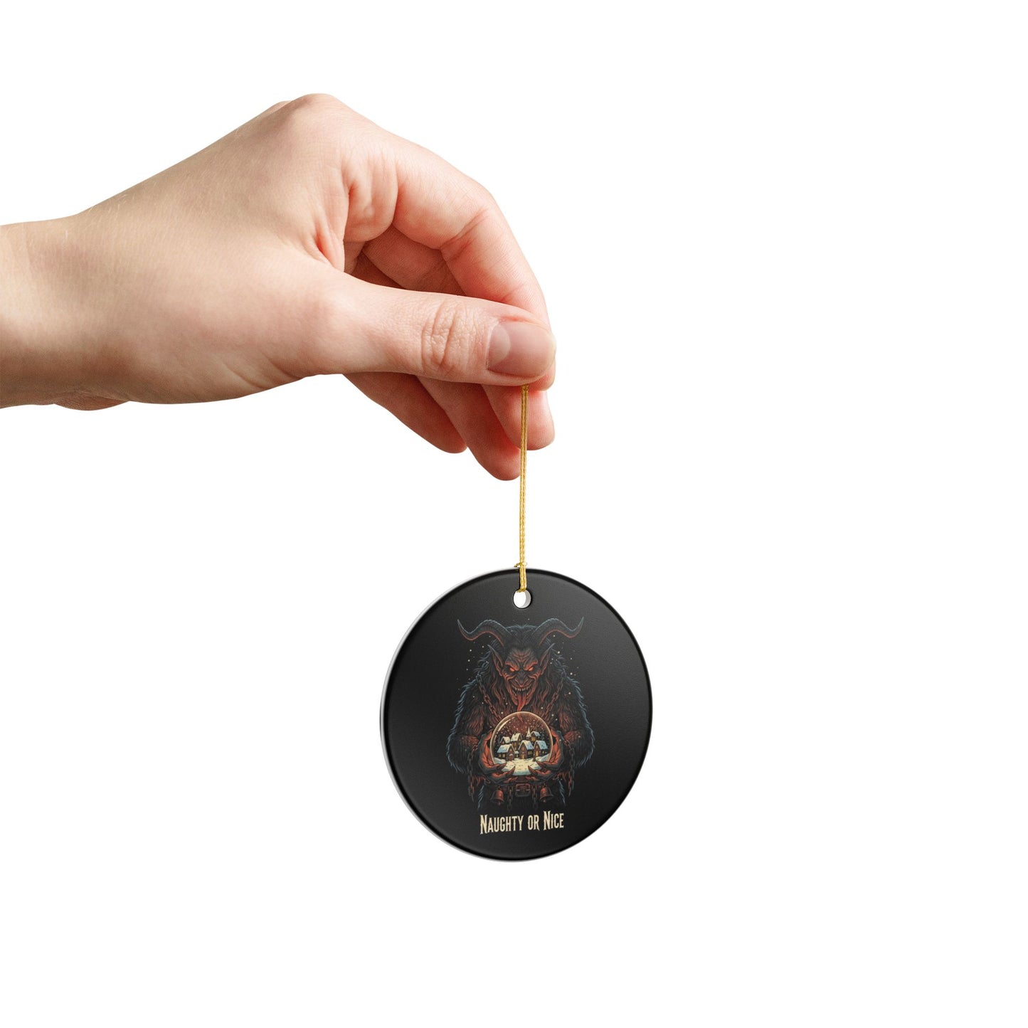Krampus 'Naughty or Nice' Ceramic Christmas Ornament
