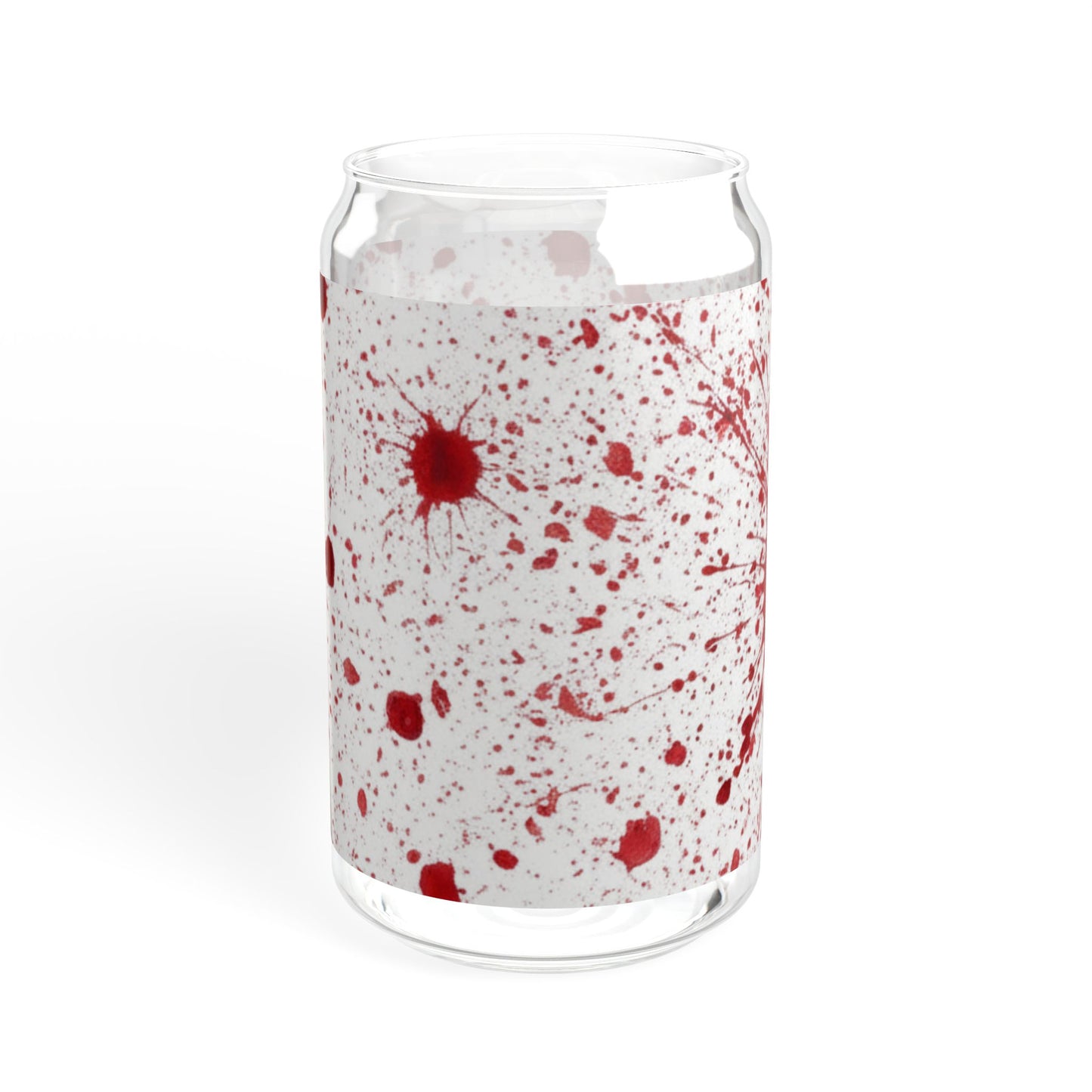 Blood Splash Sipper Glass - 16oz with Bamboo Lid