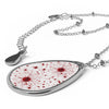 Blood Stained Oval Teardrop Pendant Necklace