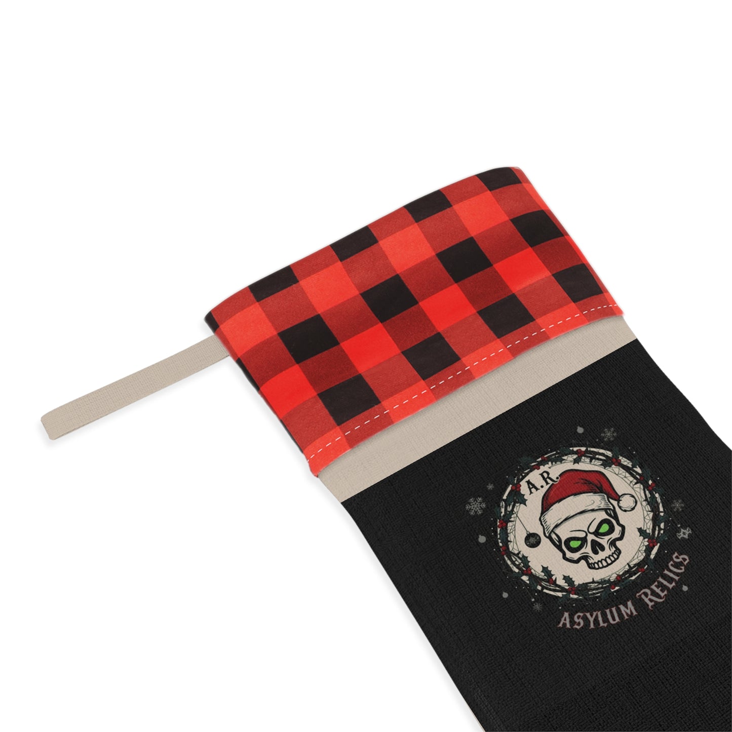 Asylum Relics Christmas Stocking — Buffalo Plaid Cuff