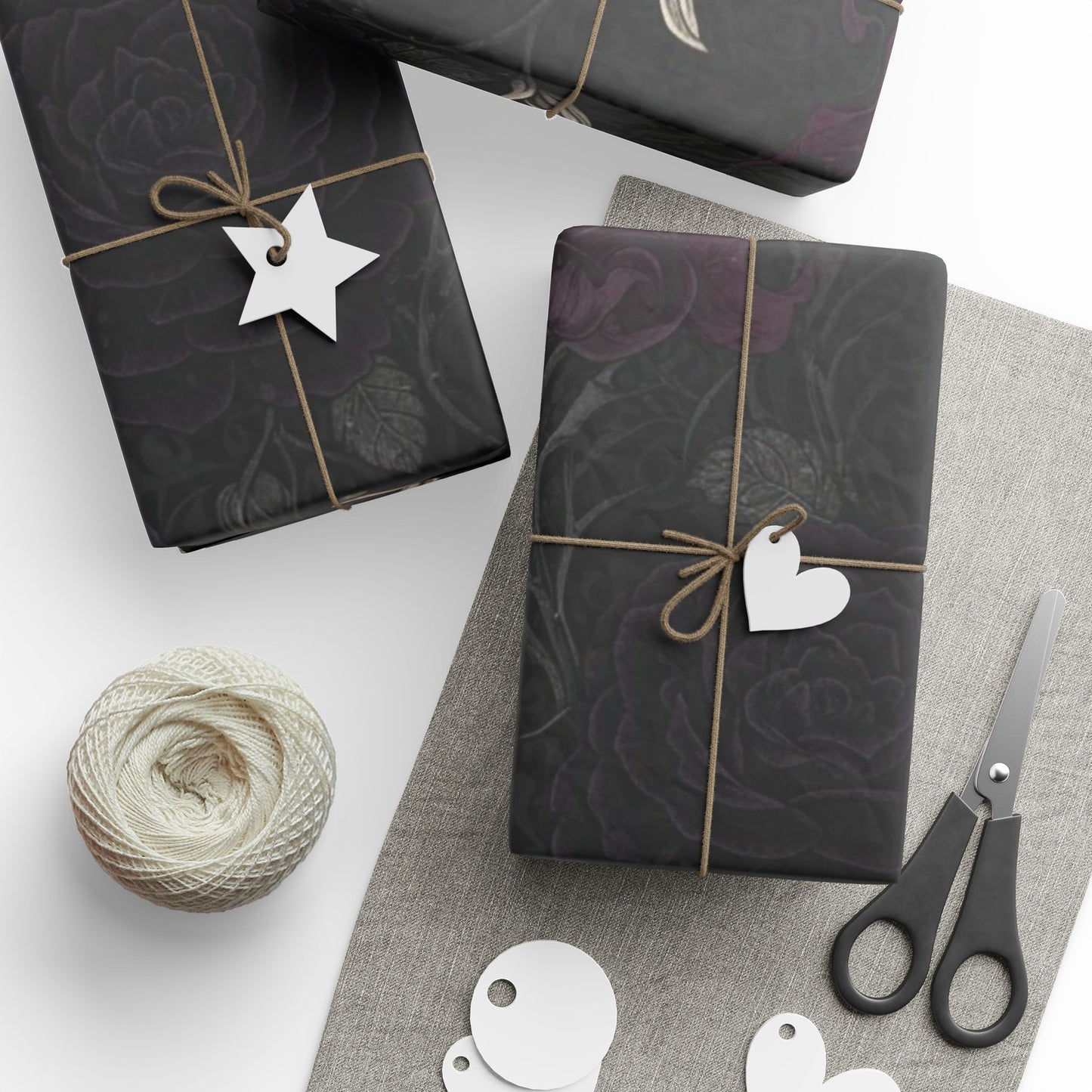 Floral Noir Wrapping Paper Roll