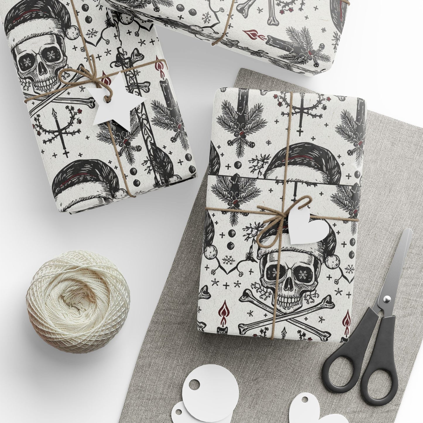 Skull & Bones Gothic Wrapping Paper Roll