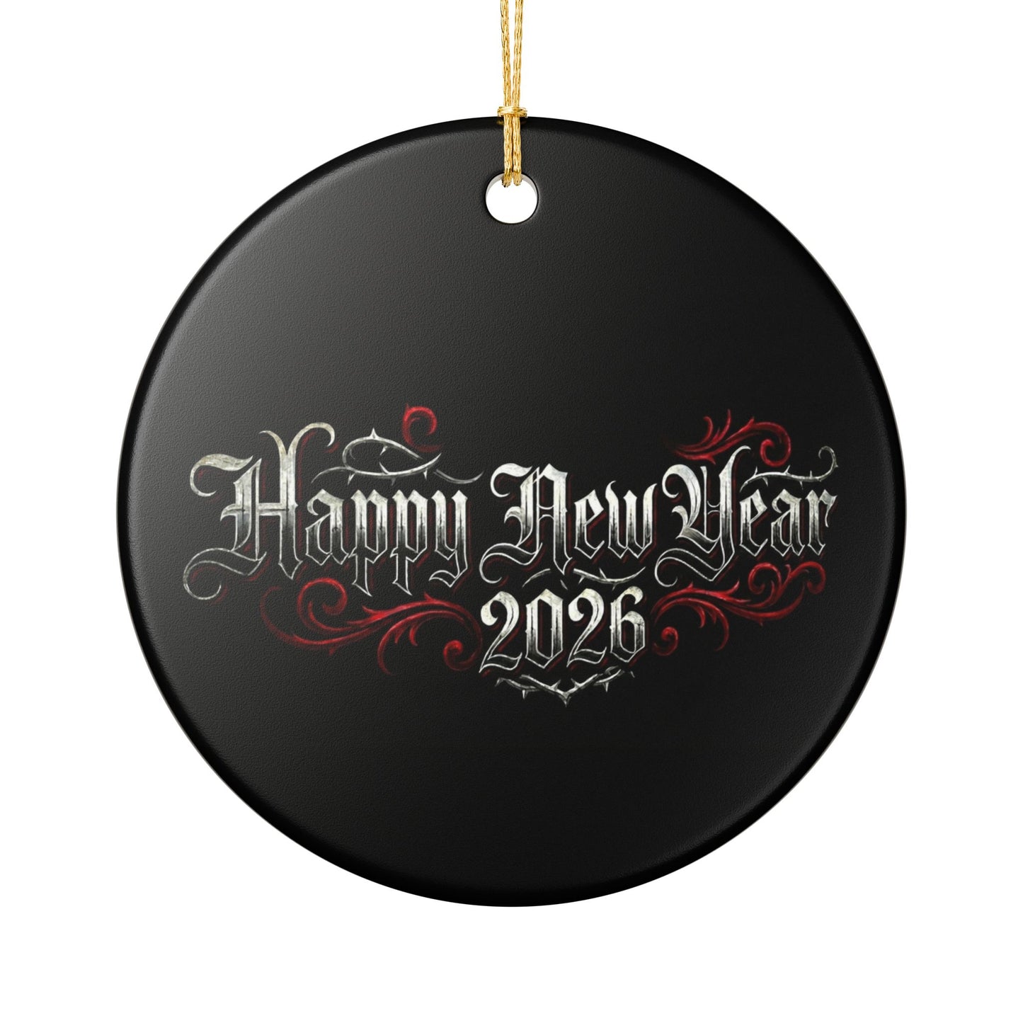 Happy New Year 2026 Ceramic Ornament