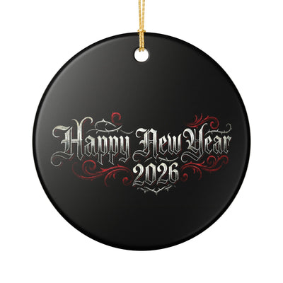 Happy New Year 2026 Ceramic Ornament