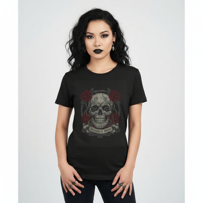 Gothic Skull Rose Tee - Unisex Short Sleeve T-Shirt