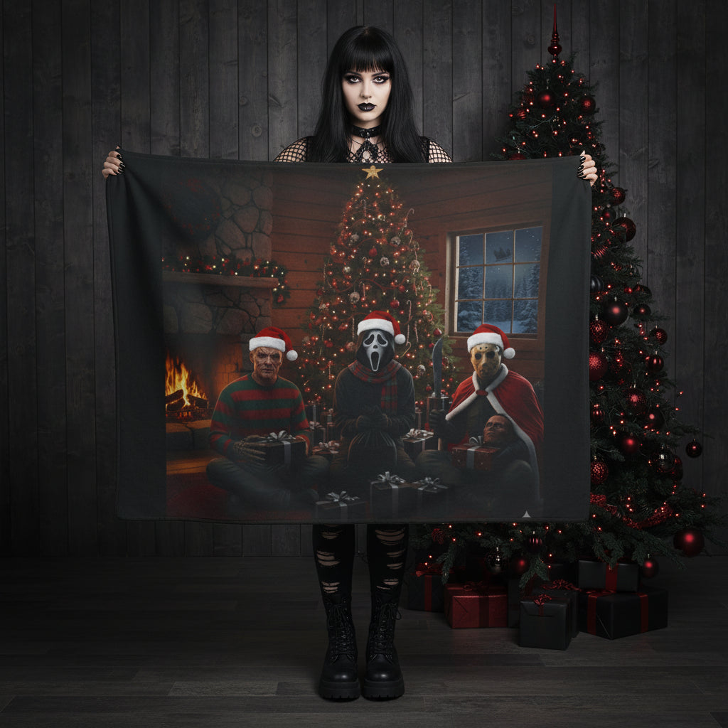 Christmas Horror Movie Trio Fleece Blanket