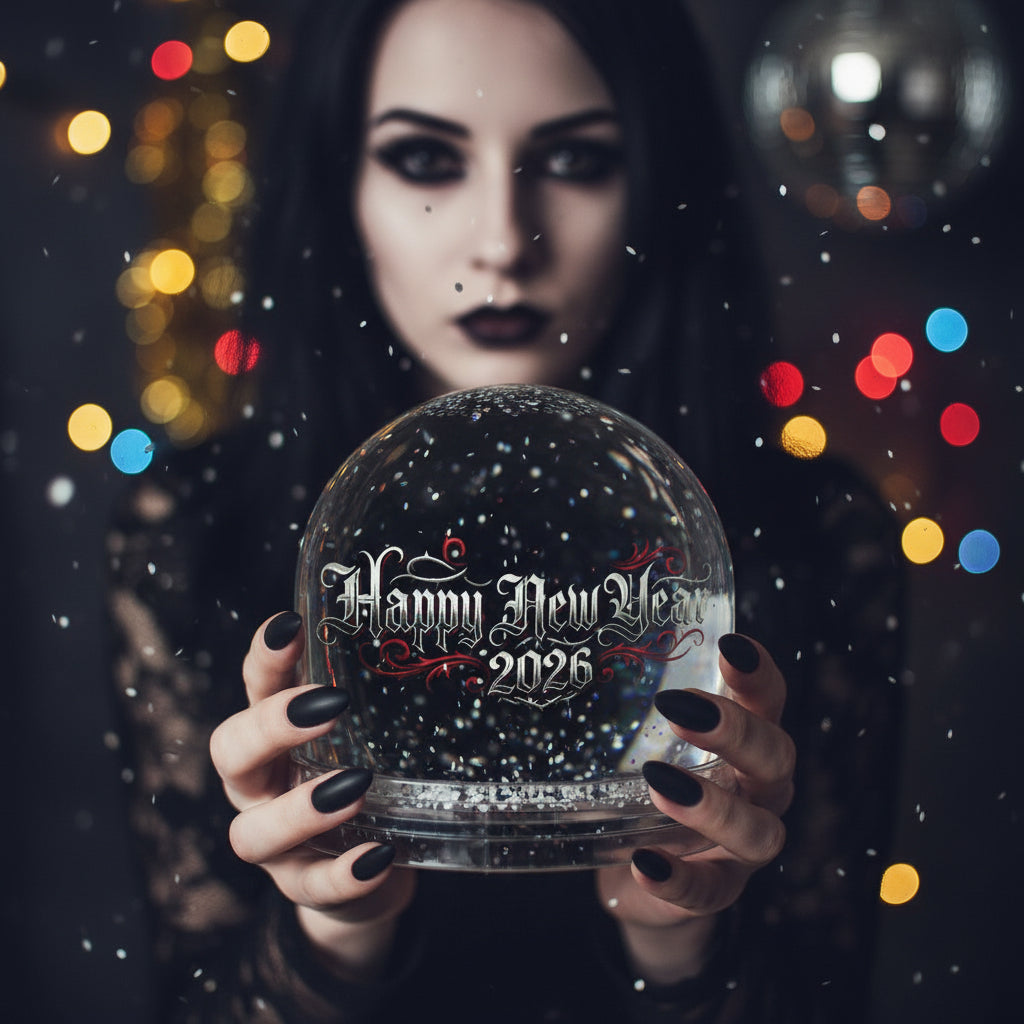 Happy New Year 2026 Snow Globe