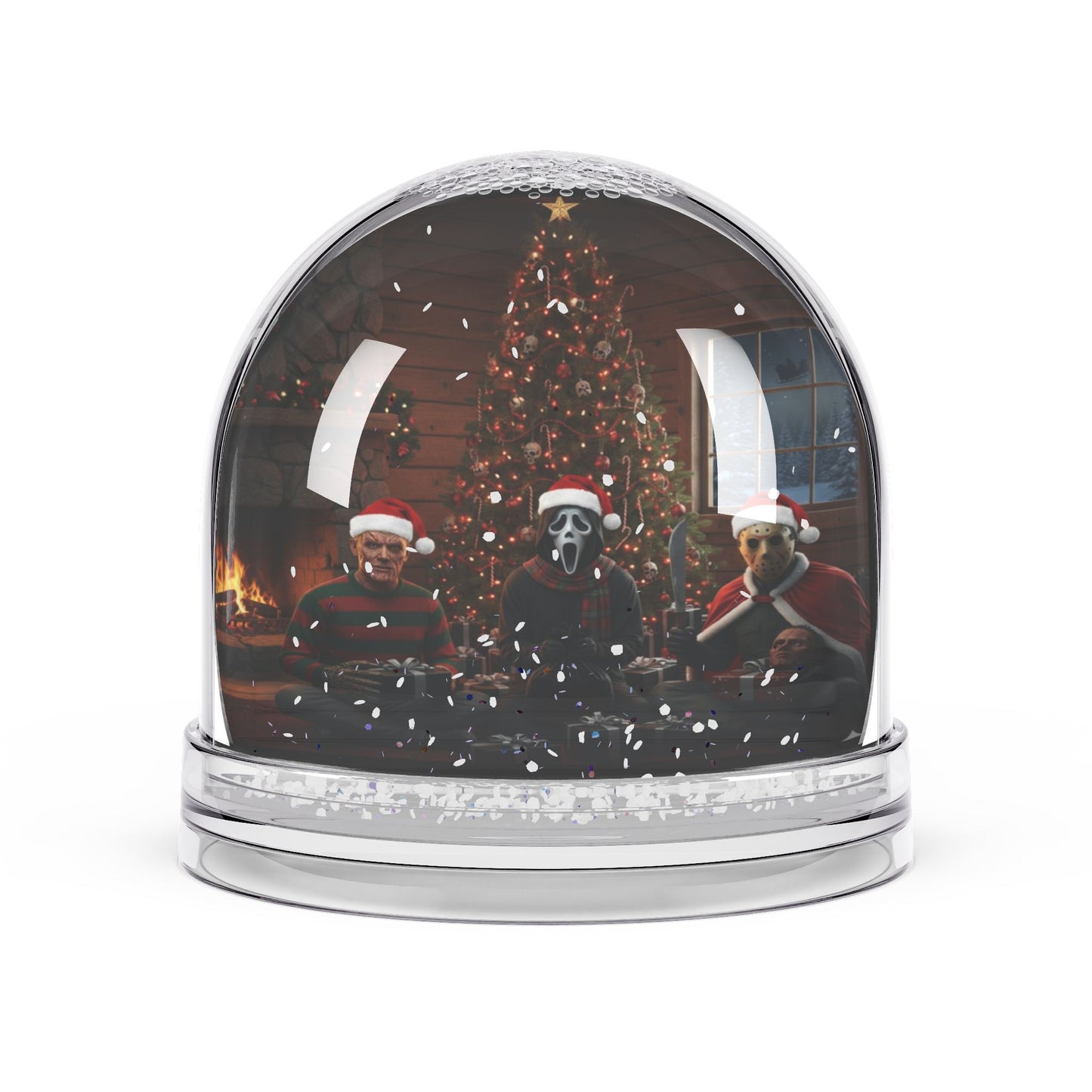 Holiday Horror Snow Globe — Christmas Masked Trio