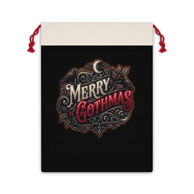 Merry Gothmas Gift Bag — Gothic Holiday Drawstring Pouch