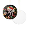 Ghost Face Ceramic Ornament