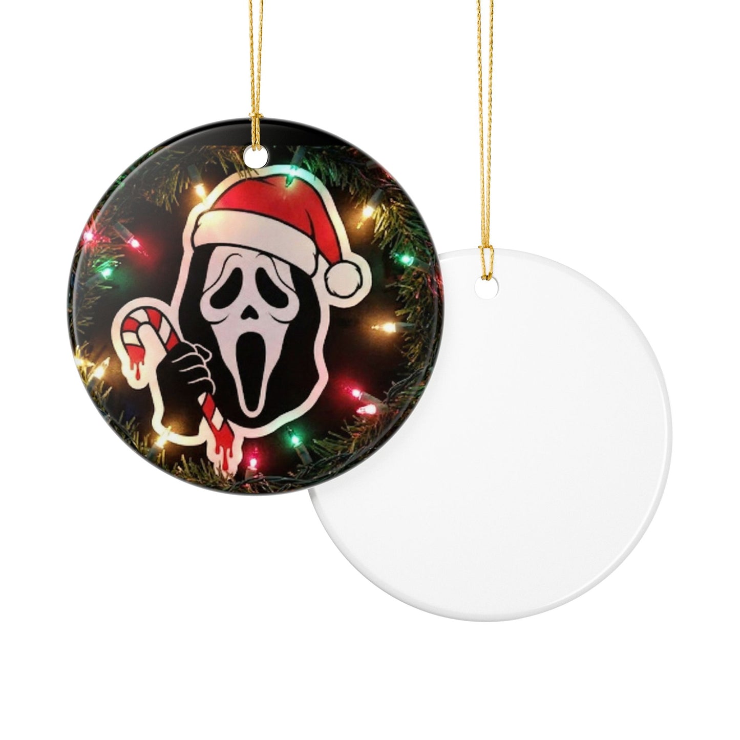 Ghost Face Ceramic Ornament