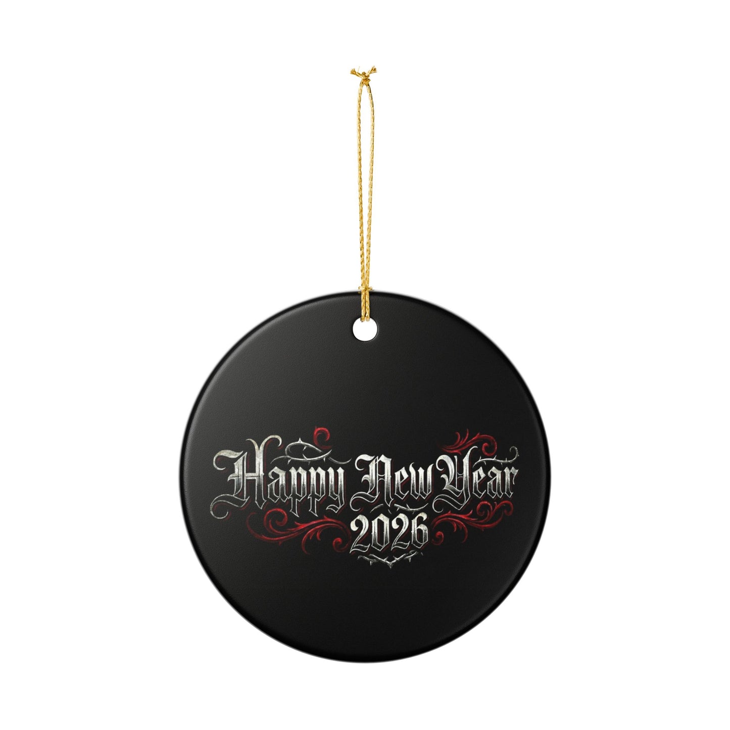 Happy New Year 2026 Ceramic Ornament