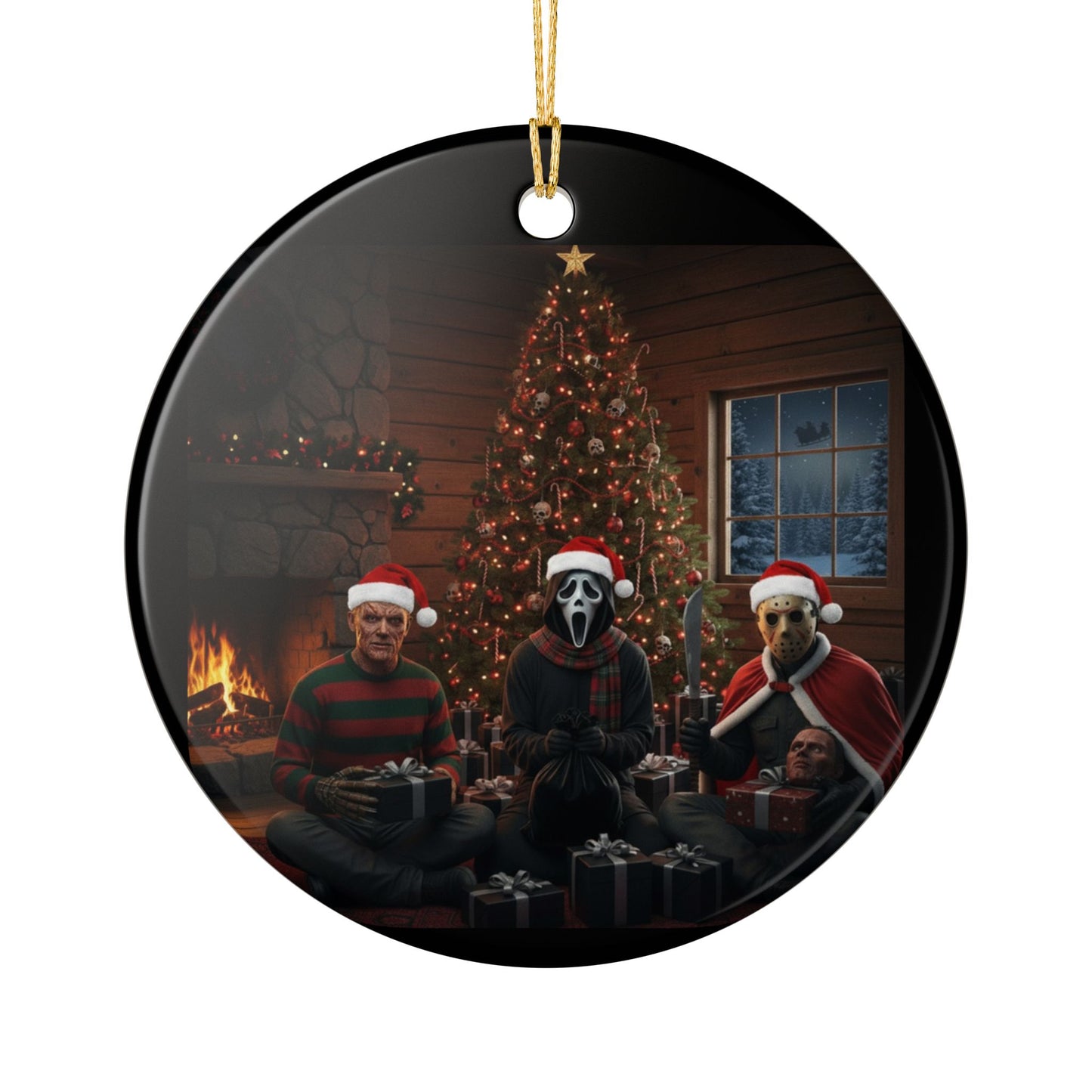 Ceramic Ornament Halloween Horror Christmas Scene