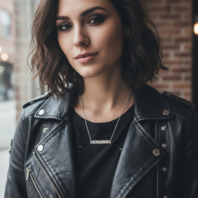 30, Flirty & Thriving | Engraved Horizontal Bar Necklace |