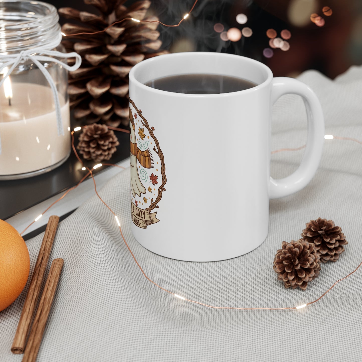 Spooky & Cozy Ghost Coffee Mug