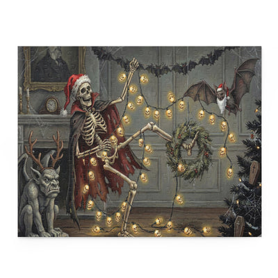 A Very Bone-y Christmas Puzzle — Spooky Holiday Jigsaw (120/252/500-Piece)