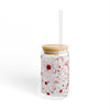 Blood Splash Sipper Glass - 16oz with Bamboo Lid