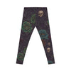 Purple/Green Gothic Rose Skull Women's Leggings
