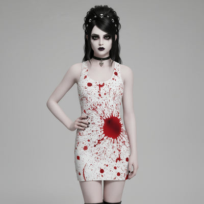 Blood Splatter Print Racerback Dress