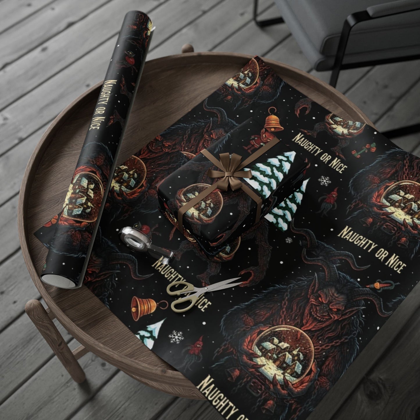 Krampus "Naughty or Nice" Wrapping Paper Roll