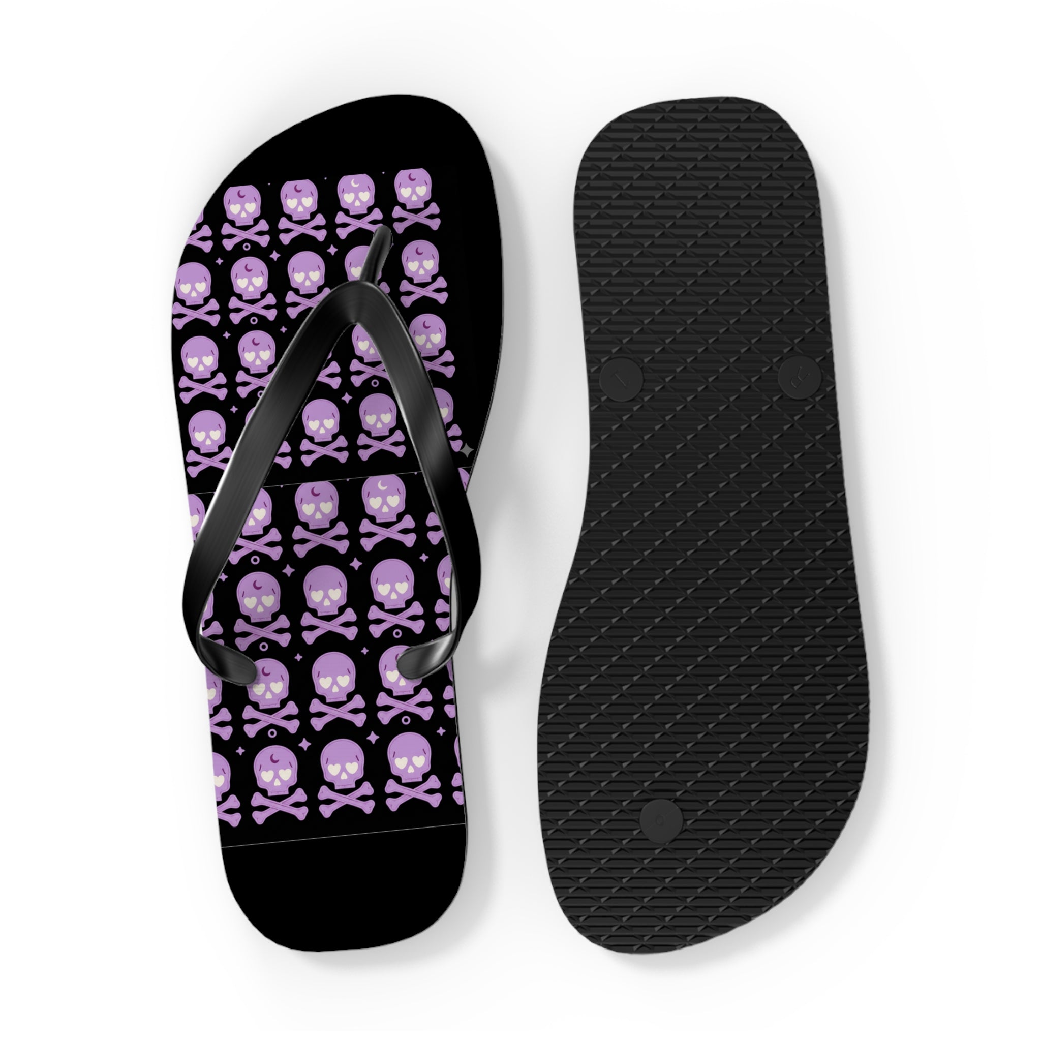 Gothic Skull Flip Flops (Purple)