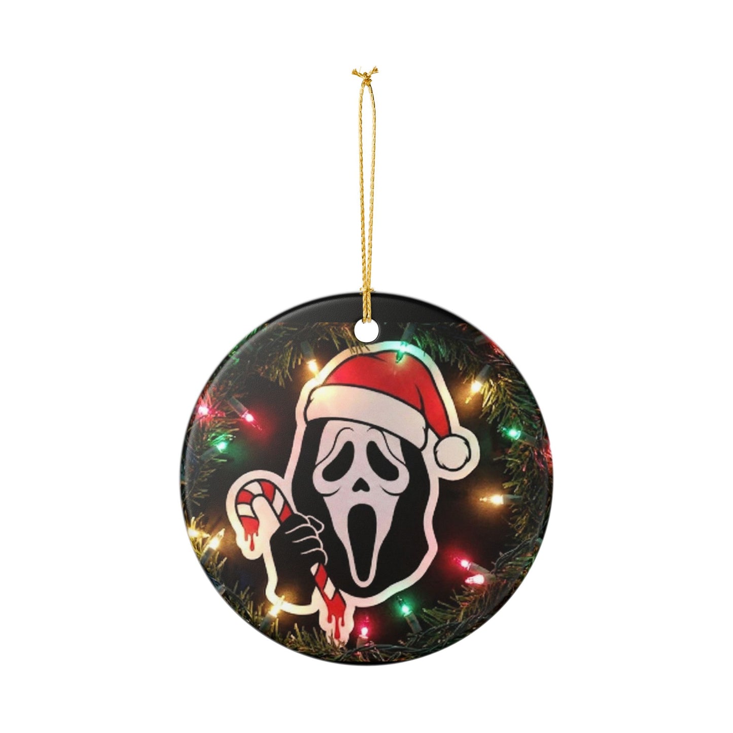 Ghost Face Ceramic Ornament