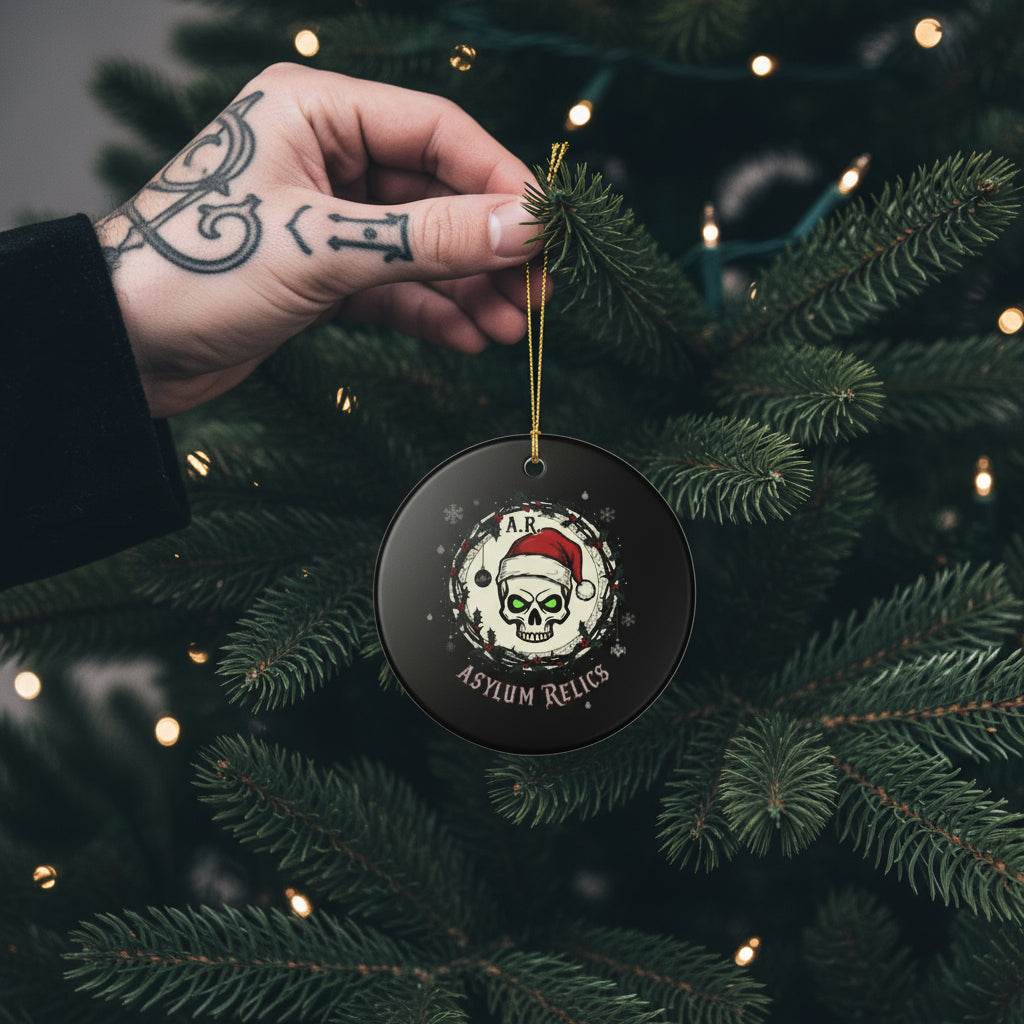 Asylum Relics Skull Christmas Ornament