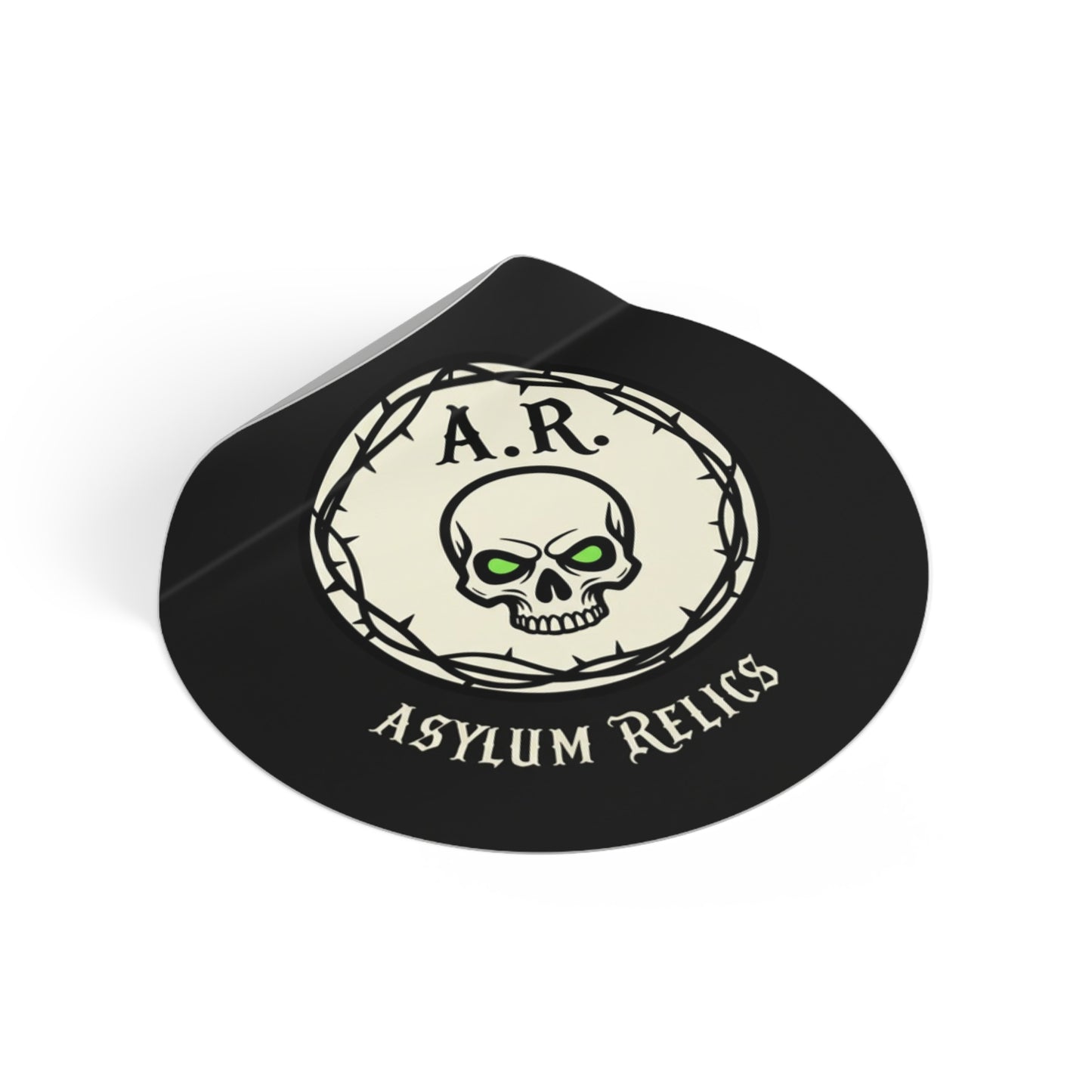 Skull Themed Round Vinyl Stickers - Asylum Relics