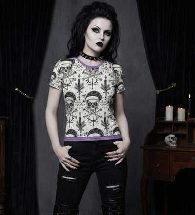 Holiday Skull Cotton Crew Neck T-shirt