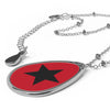 Star Pendant Necklace | Red Oval Necklace | Boho Chic