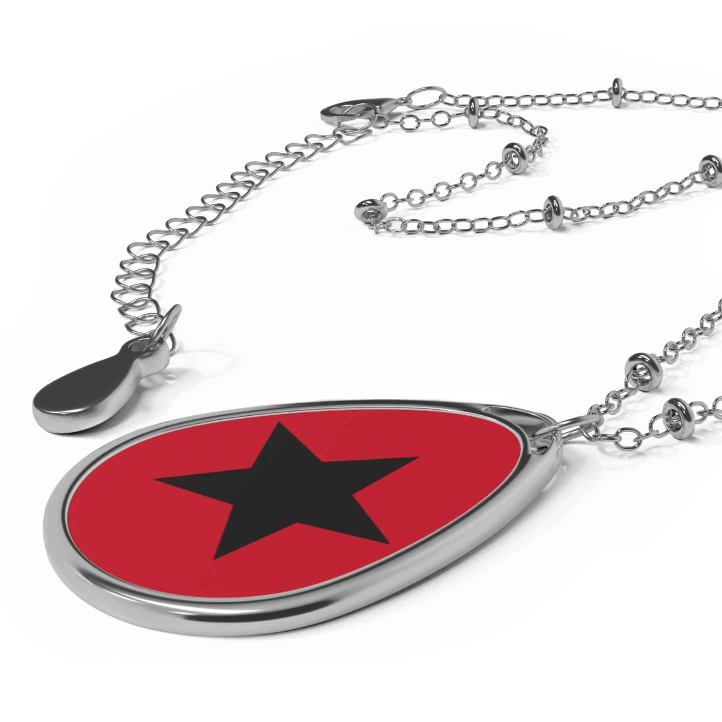 Star Pendant Necklace | Red Oval Necklace | Boho Chic