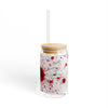 Blood Splash Sipper Glass - 16oz with Bamboo Lid