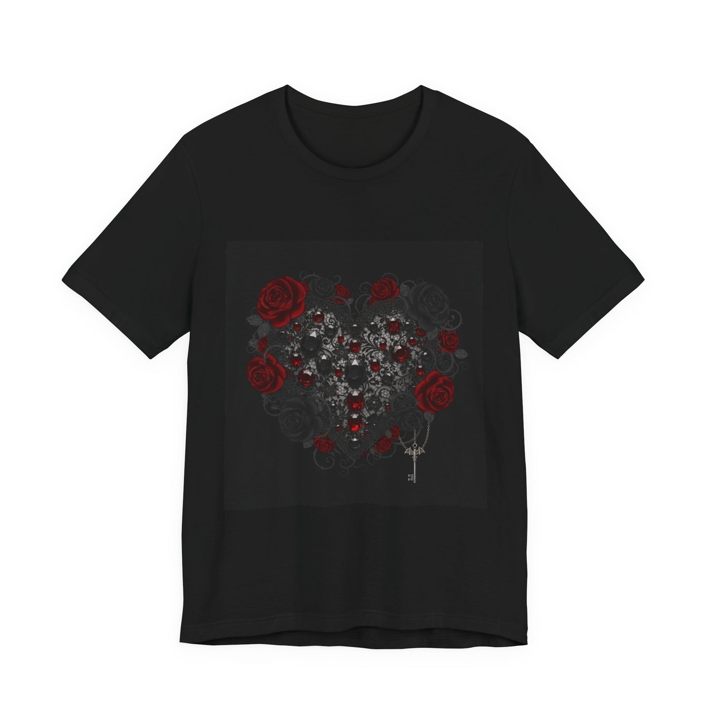Romantic Floral Heart Short Sleeve Shirt