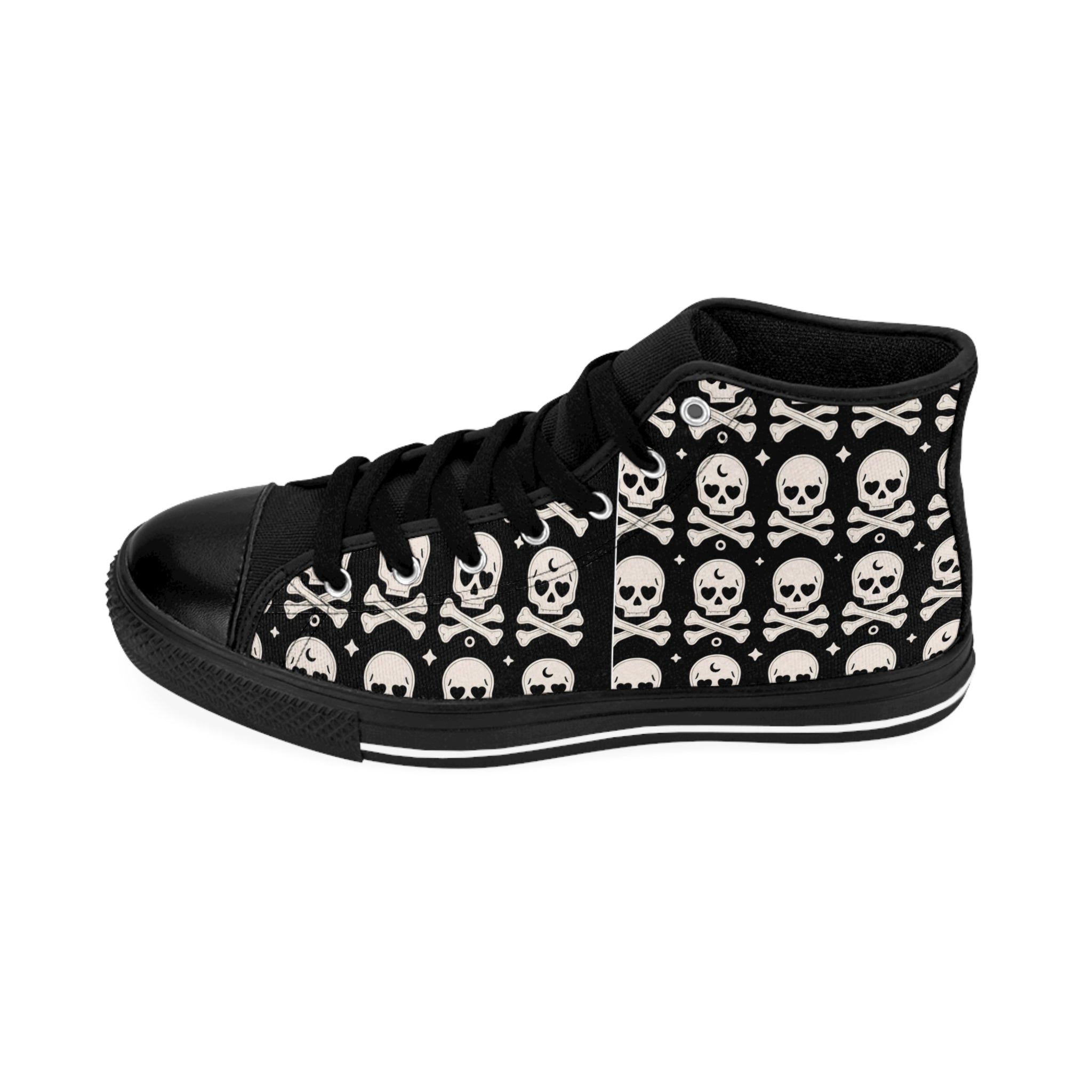 Bold Skull Print Women's High-Top Sneakers