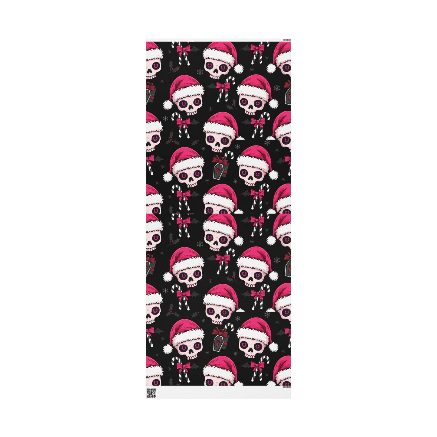 Pink & Black Gothic Sugar Skull Wrapping Paper Roll