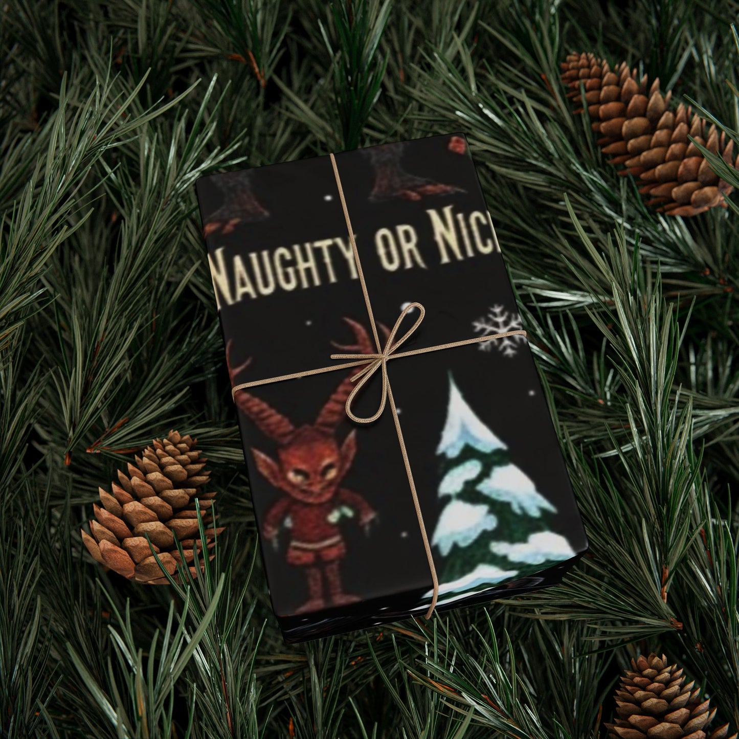 Krampus "Naughty or Nice" Wrapping Paper Roll