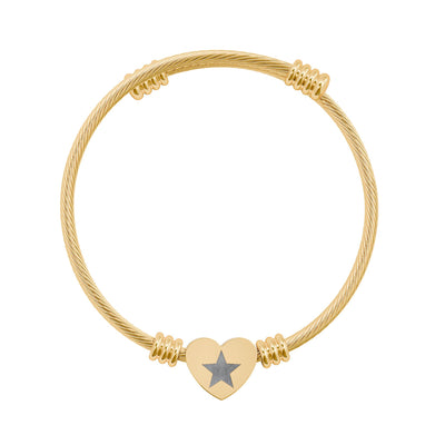 Heart Charm Bracelet | Engraved Star