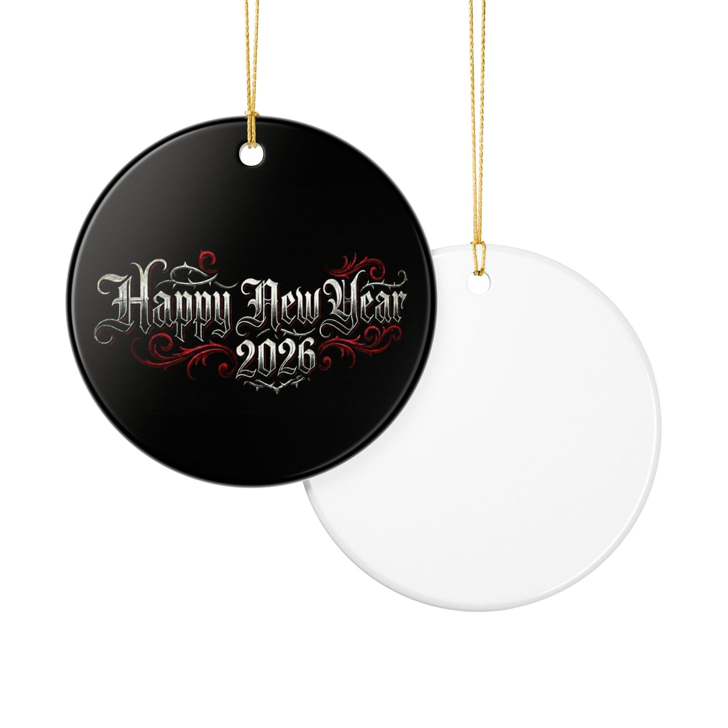 Happy New Year 2026 Ceramic Ornament