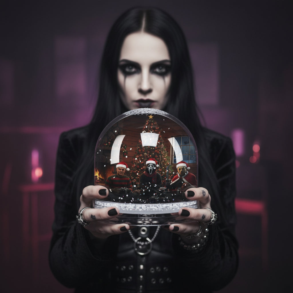Holiday Horror Snow Globe — Christmas Masked Trio