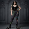 Purple/Green Gothic Rose Skull Women's Leggings